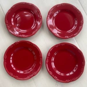 Pfaltzgraff Winterberry Ruby Salad Plates ***** Set of 4 ***** Discontinued
